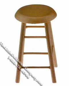 (image for) Miniature Medium Oak Bar or Counter Stool