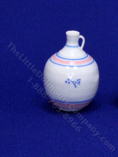 (image for) Miniature White, Pink and Blue Jug by Marie Luce Pelletier