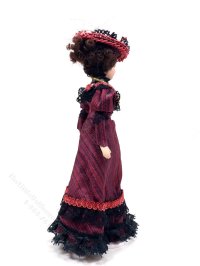 (image for) Miniature Handcrafted Vintage Victorian Lady in Burgundy