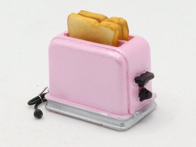 (image for) Miniature Toaster With Sliced Toast for Dollhouses