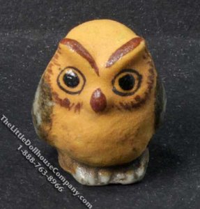 (image for) Miniature Tan Owl Statuette for Dollhouses