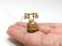 (image for) Miniature Handcrafted Antique Style Rotary Dial Phone for Dollhouses