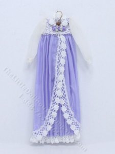 (image for) Miniature Longsleeved Purple Nightgown for Dollhouses