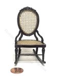 (image for) Miniature Hand Caned Slipper Rocker for Dollhouses - Mahogany