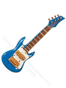 (image for) Miniature Blue Electric Guitar and Case for Dollhouses