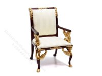 (image for) Miniature Mahogany and White Empire Armchair for Dollhouses