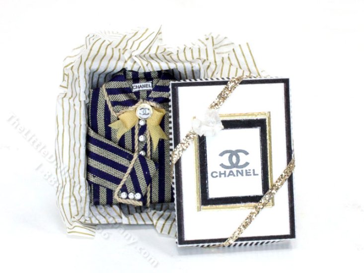 (image for) Miniature Navy and Gold Striped Chanel Blouse by Judith Blondell
