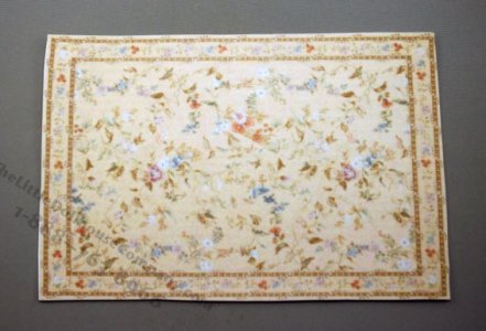 (image for) Dollhouse Miniature Beige and Flowers Carpet