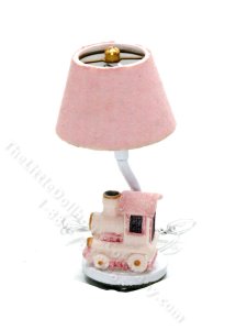 (image for) Miniature Child's Pink Train 12v Lamp for Dollhouses