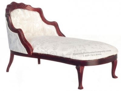 (image for) Miniature White Fainting Couch For Dollhouses