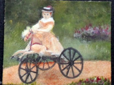 (image for) Jean Monet on his Hobby Horse Replica Painting by Larry Morganti