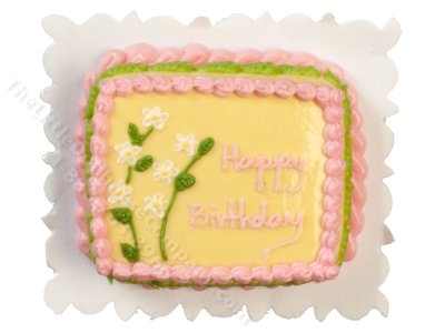 (image for) Miniature Yellow Birthday Cake for Dollhouses