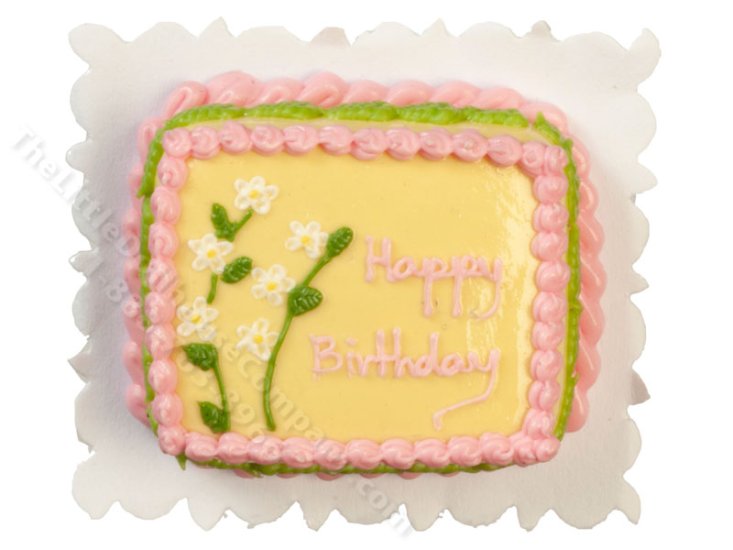 (image for) Miniature Yellow Birthday Cake for Dollhouses