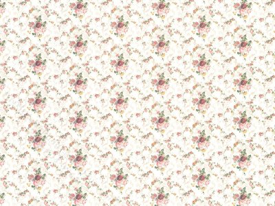(image for) Dollhouse Scale Model Wallpaper - Rose Floral