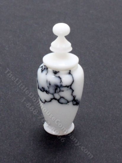 (image for) Miniature White and Black Urn for Dollhouses
