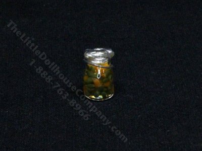 (image for) Miniature Canning Jar of Vegetables for Dollhouses