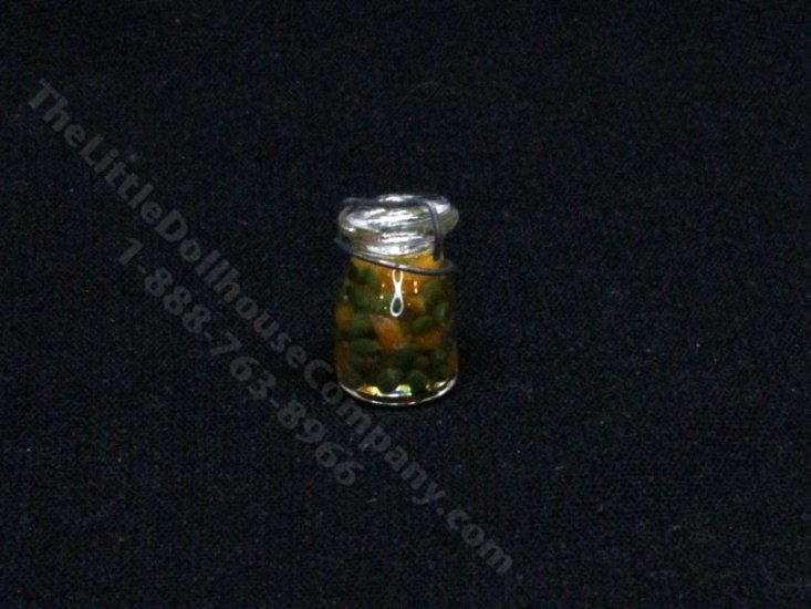 (image for) Miniature Canning Jar of Vegetables for Dollhouses