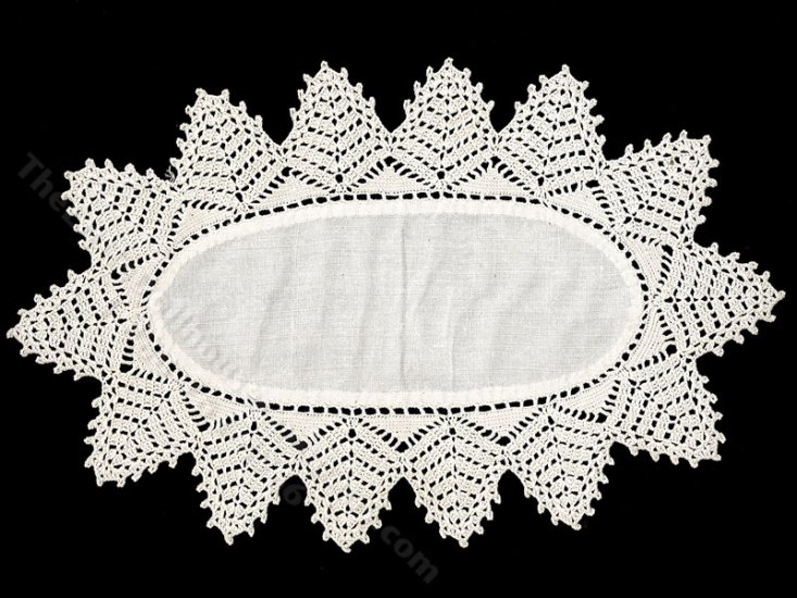 (image for) Miniature Handmade Oval Starburst Table Cloth for Dollhouses