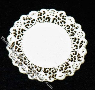 (image for) Miniature White Lace Round Laser Cut Doily for Dollhouses