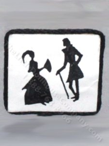 (image for) Miniature Silhouetted Couple Print for Dollhouses