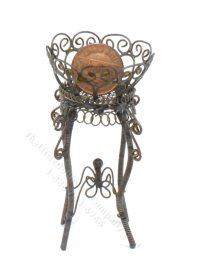 (image for) Miniature Wire Wicker Planter Stand for Dollhouses