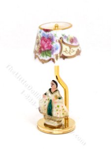 (image for) Miniature Lamp with Porcelain Figurine for Dollhouses