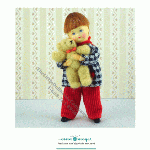 (image for) Nils with Bear Flexible Boy Doll by Erna Meyer for Dollhouses