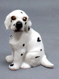 (image for) Miniature Sitting Dalmatian Figurine for Dollhouses