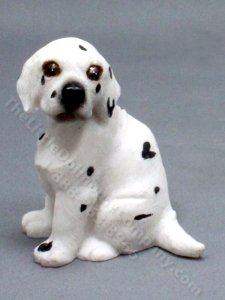 (image for) Miniature Sitting Dalmatian Figurine for Dollhouses
