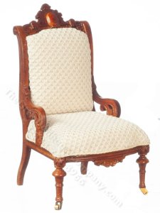 (image for) Miniature Restoration Armchair for Dollhouses - Walnut