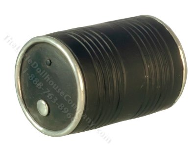 (image for) Miniature 55 Gallon Metal Barrel for Dollhouses - Black