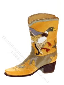 (image for) Miniature Mallard Duck Cowboy Boot for Dollhouses