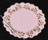 (image for) Miniature Set of 4 Pink Lace Laser Cut Doilies for Dollhouses
