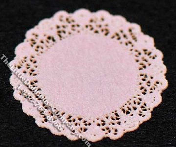 (image for) Miniature Set of 4 Pink Lace Laser Cut Doilies for Dollhouses