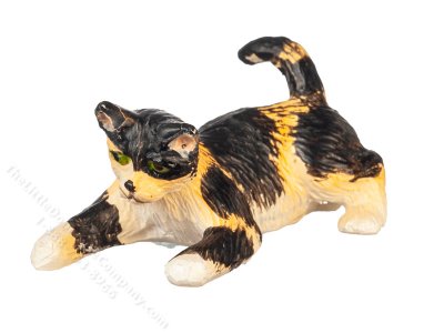 (image for) Miniature Playing Calico Cat for Dollhouses