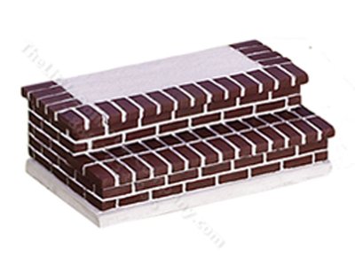 (image for) Miniature Brick Entry Stairs for Dollhouses