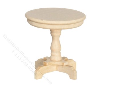 (image for) Miniature Oak Round Victorian Pedestal Table for Dollhouses
