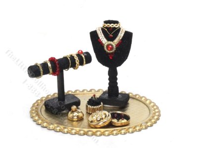(image for) Miniature Jewellery Tray with Stands - Red