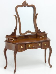 (image for) Miniature Bespaq Walnut Vanity with Tilting Mirror