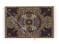 (image for) As Is Miniature Mandala Carpet for Dollhouses - Blue & Beige