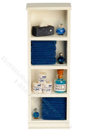 (image for) Miniature Bathroom Cabinet Unit with Dark Blue Towels