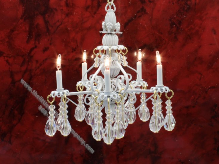 (image for) Dollhouse Scale Model White Bluette Chandelier