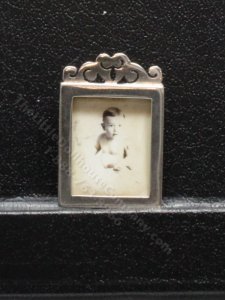 (image for) Miniature Sterling Silver Picture Frame With Antique Photo