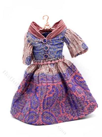 (image for) Dollhouse Miniature Paisley Dress
