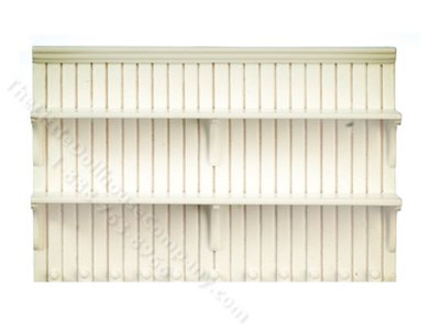 (image for) Miniature White Kitchen Shelves for Dollhouses