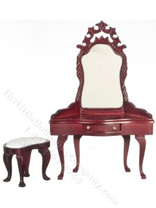 (image for) Miniature Mahogany Dressing Tabble for Dollhouses