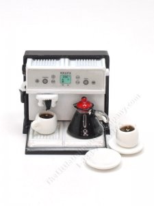 (image for) Miniature Espresso and Coffee Machine with Pot and Cups