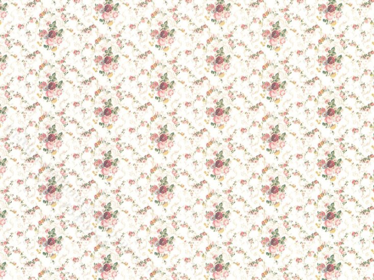 (image for) Dollhouse Scale Model Wallpaper - Rose Floral
