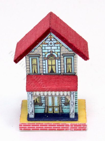 (image for) 1/144th Scale Miniature Bliss House Replica, Blue and Brick