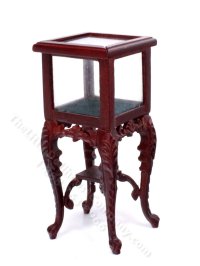 (image for) Miniature Mahogany and Glass Display Case for Dollhouses